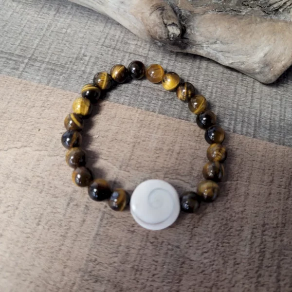Bracelet Oeil de Sainte Lucie avec perle l'Oeil de tigre de Madagascar – Image 2